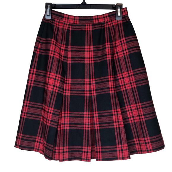 Vintage Mini Skirt Sz 6 Plaid Red Black Dark Academia Mall Goth A Line 90s - Picture 2 of 10